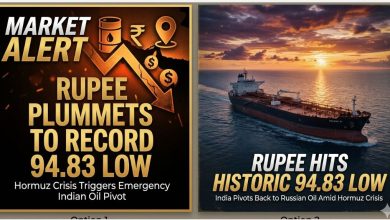 Photo of Rupee Plummets to Record 94.83 Low as Hormuz Crisis Triggers Emergency Indian Oil Pivot