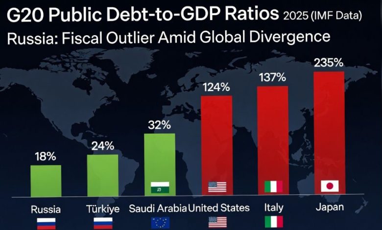 Photo of Russia Records Lowest Debt-to-GDP Ratio in G20 Amid Global Fiscal Divergence