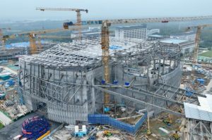 Aerial view of BEST fusion reactor construction site in Hefei, China