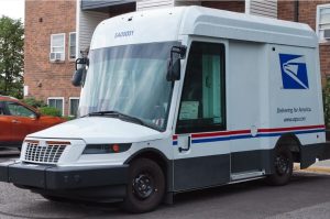 U.S. Postal Service Next Generation Delivery Vehicle as USPS faces scrutiny over its federal ballot-mail system ahead of the 2026 midterm elections.